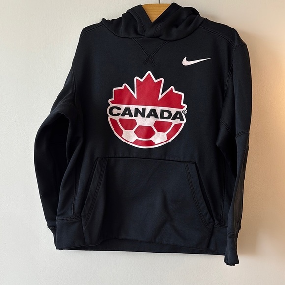 Nike Black and Red Canada Kids Hoodie - Picture 1 of 2